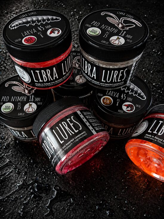 Libra Lures, Trout series, Goliath 45, Larva 45, Kukolka 42, Largo XXL, Largo Slim, Kukolka 27, Goliath 30