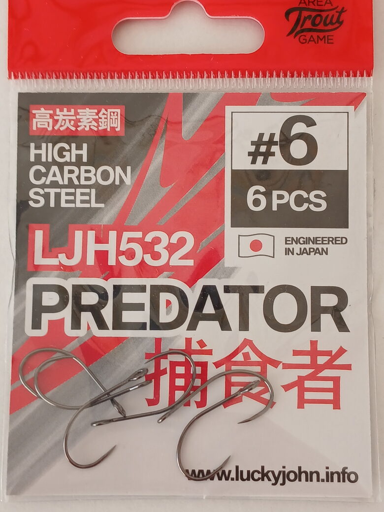 Hooks Lucky John Predator LJH532, #6, 6pcs/pack