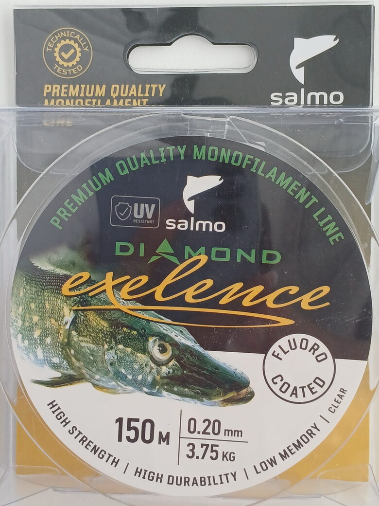 Monofil Salmo Diamond EXELENCE FLUORO COATED Clear, 0,20mm, test 3,75kg, 150m