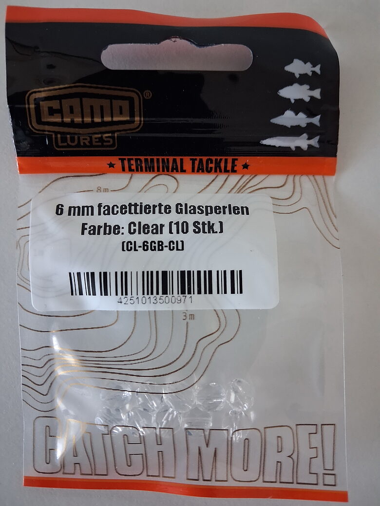 CAMO Lures slīpētās stikla pērlītes 6mm Clear (10 gab.)