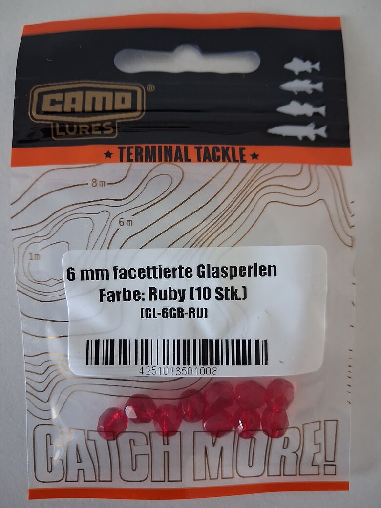  Граненые стеклянные бусины CAMO Lures Glasperlen 6мм Ruby (10 шт.)