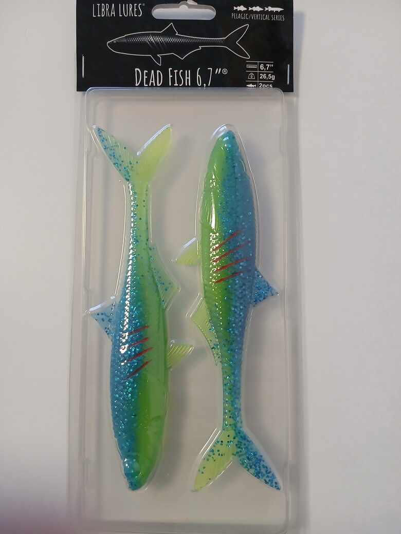 Dead Fish 6,7"/167mm, 127-Lime Chartreuse/blue, 26,5gr, 2pcs/pack
