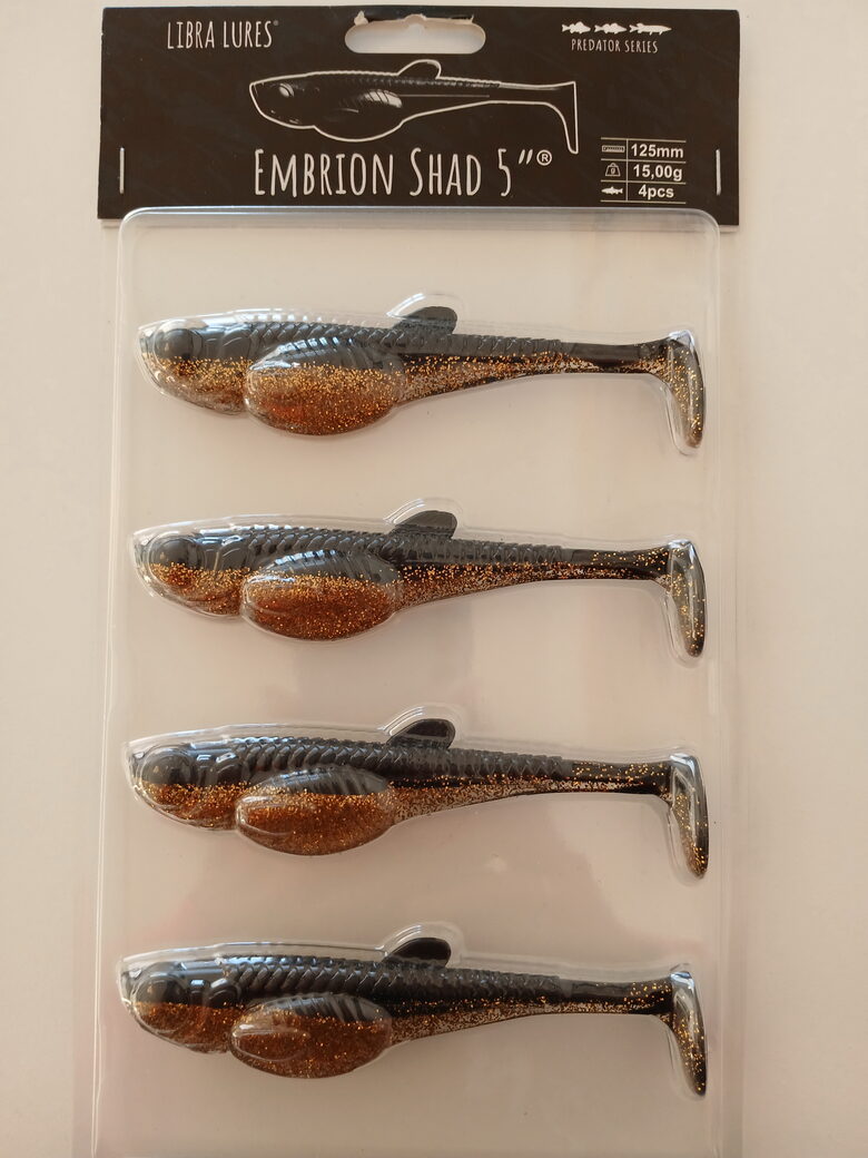 Embrion Shad 5"/125mm, 009-Gold, 15gr, 4pcs/pack