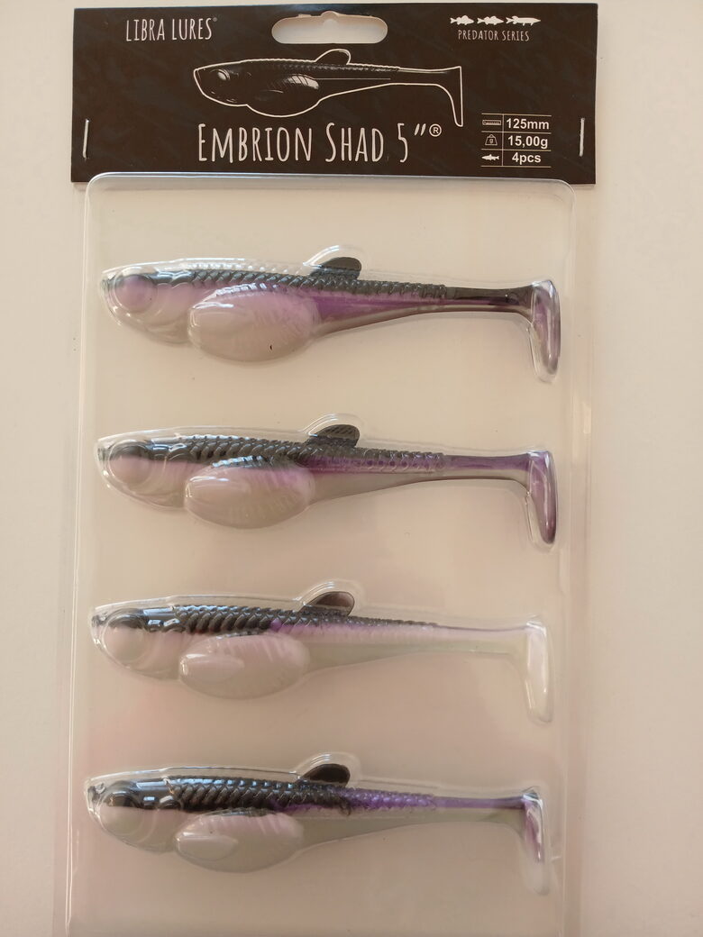 Embrion Shad 5"/125mm, 120-Violet Shine, 15gr, 4pcs/pack
