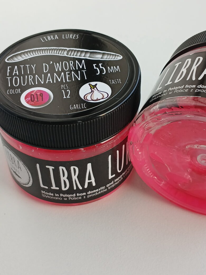 Fatty D"Worm Tournament 55, 019-Hot Pink, 1,2gr, Garlic, 12pcs/pack