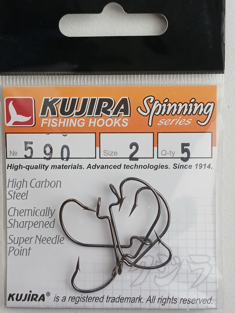 Kujira offset hooks, nr. 2, 5pcs/pack