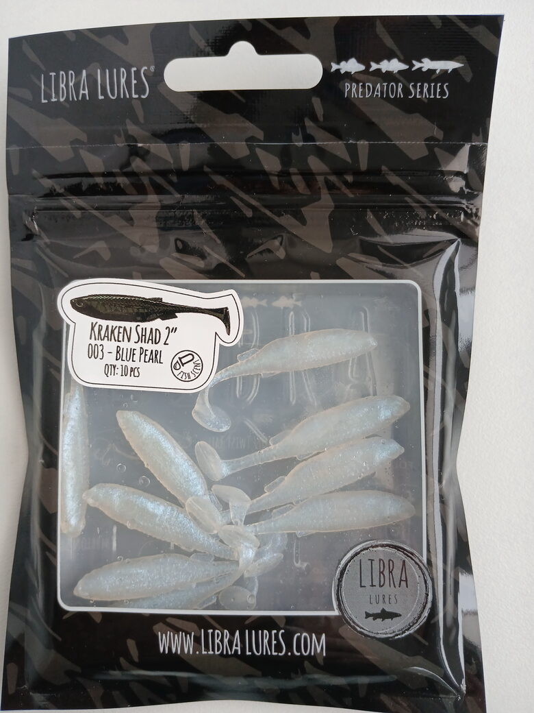 Kraken Shad 2"/50mm, 003-Blue Pearl, 0,85gr,  Aroma-Fish, 10pcs/pack
