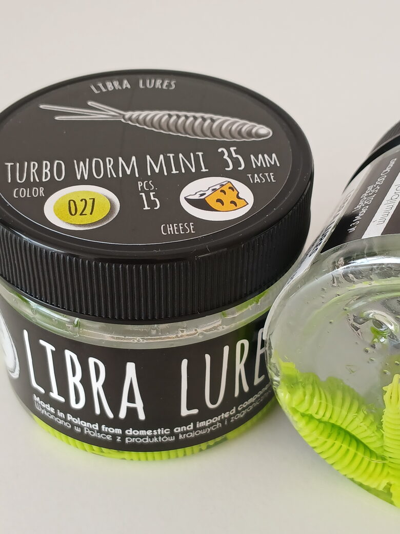 Turbo Worm mini 35mm, 027-Apple Green, 0,34gr, cheese, 15pcs/pack