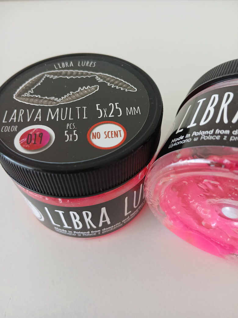 Larva multi 25mm (5x5), 019 - Hot Pink, 2,25gr, no scent, 25(5x5)pcs/pack