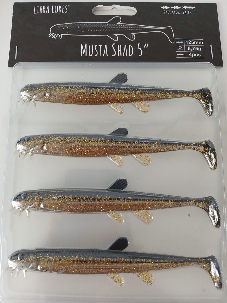 Musta Shad 5"/125mm, 009-Gold, 8,5gr, 4pcs/pack
