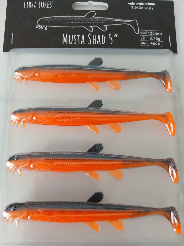 Musta Shad 5"/125mm, 011-Hot Orange, 8,5gr, 4pcs/pack