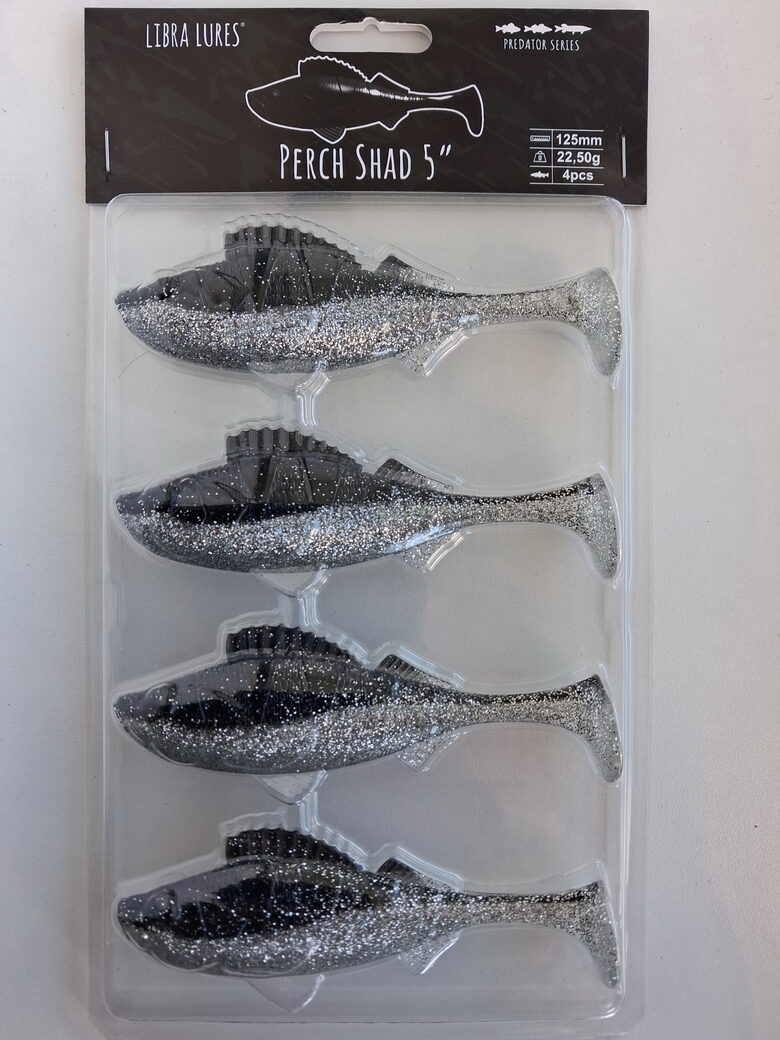 Perch Shad 5"/125mm, 002-Ghost, 21,5gr, 4pcs/pack