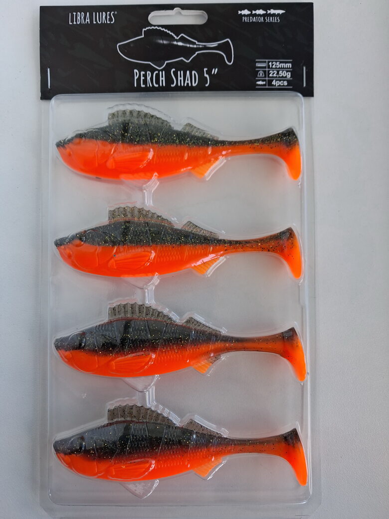 Perch Shad 5"/125mm, 111-Angry Carrot, 21,5gr, 4pcs/pack
