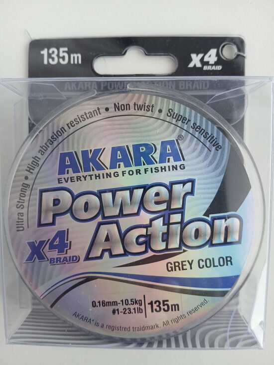 Line Akara Power Action X-4 Grey 135, 135m, 0,16mm, test 10,5kg