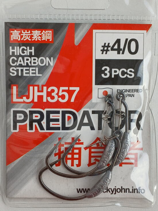 Hooks ofset Lucky John Predator, 4/0, 3pcs/pack