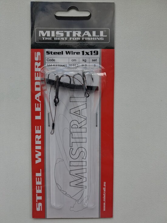 Tērauda pavadu sistēma Mistrall 1x19 Brown 9kg 5.5cm/10.5cm
