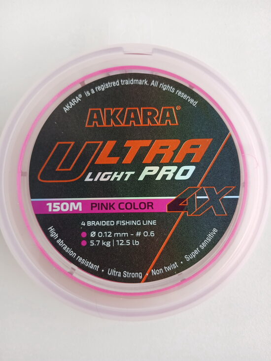 Line Akara Ultra Light Pro Pink 4X 150, 150M, 0,12mm, test 5,7kg
