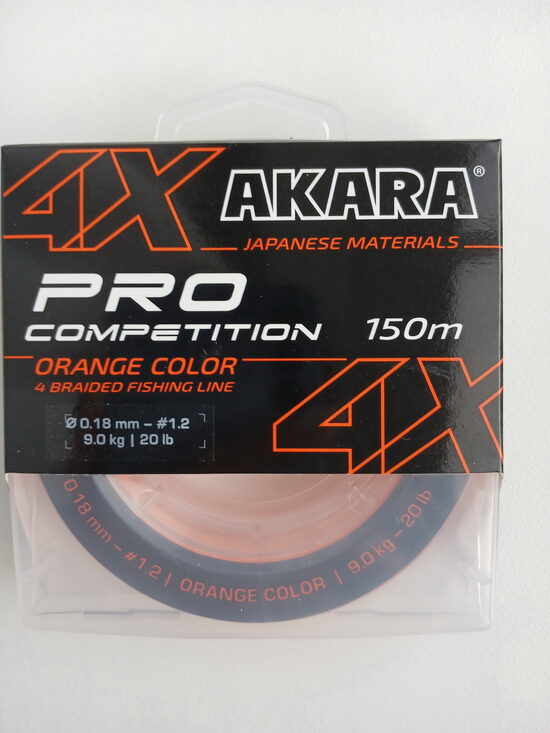 Line Akara Competition Pro Orange 4X 150, 150m, 0,18mm, test 9kg