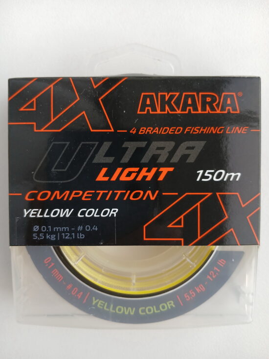 Line Akara Ultra Light 4X Competition 150, Yellow, 150m, 0,10mm, test 5,50kg