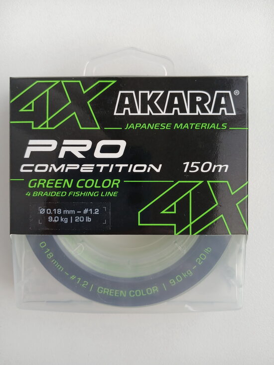 Line Akara Competition Pro Green 4X 150, 150m, 0,18mm, test 9kg