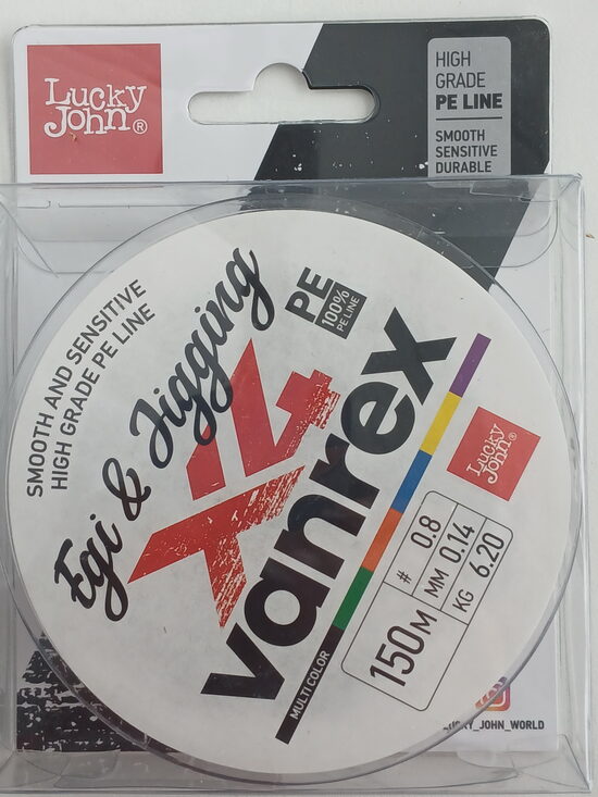 Lucky John Vanrex EGI & JIGGING x4 Braid Multi Color, 0,10mm, test 3,4kg, 150m