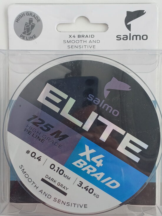 Salmo Elite X4 Braid Dark Gray, 0,10mm, test 3,4kg, 125m