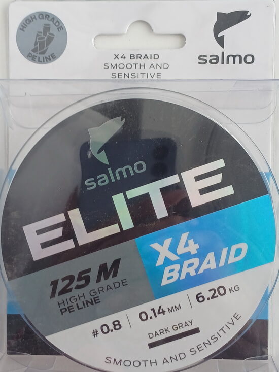 Salmo Elite X4 Braid Dark Gray, 0,14mm, test 6,2kg, 125m
