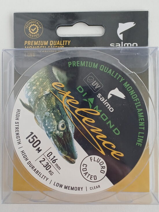 Monofil Salmo Diamond EXELENCE FLUORO COATED Clear, 0,16mm, test 2,3kg, 150m