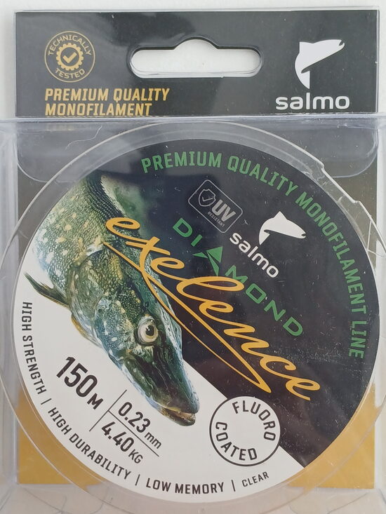 Monofil Salmo Diamond EXELENCE FLUORO COATED Clear, 0,23mm, test 4,4kg, 150m