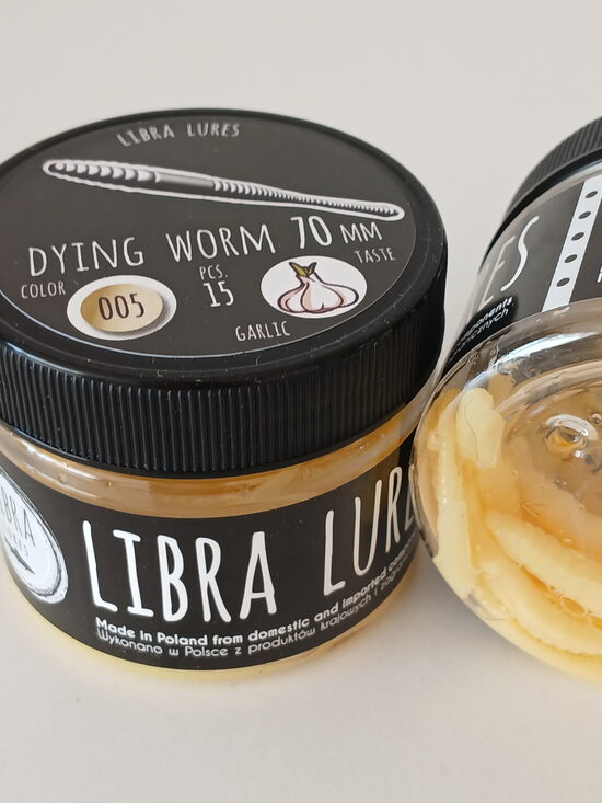 Dying Worm 70, 005-Cheese, 0,53gr, Garlic, 15pcs/pack
