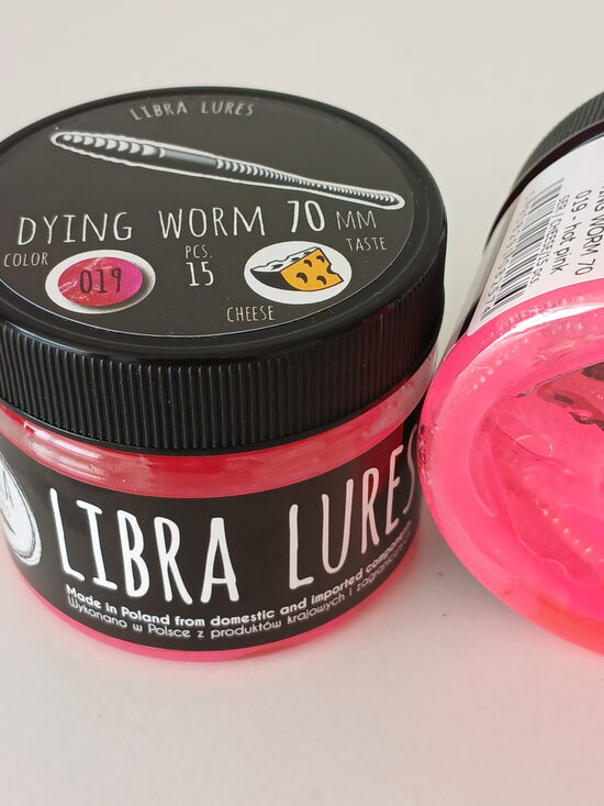 Dying Worm 70, 019-Hot Pink, 0,53gr, Cheese, 15pcs/pack