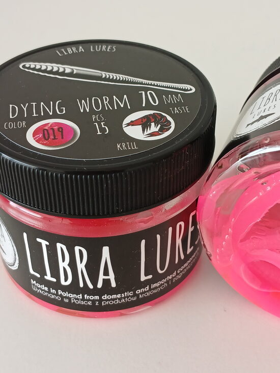 Dying Worm 70, 019-Hot Pink, 0,53gr, Krill, 15pcs/pack