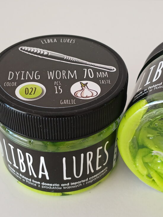 Dying Worm 70, 027-Apple Green, 0,53gr, Garlic, 15pcs/pack