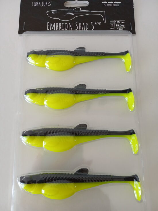 Embrion Shad 5"/125mm, 006-Hot Yellow, 15gr, 4pcs/pack