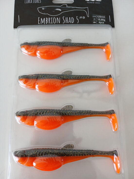 Embrion Shad 5"/125mm, 111-Angry Carrot, 15gr, 4pcs/pack