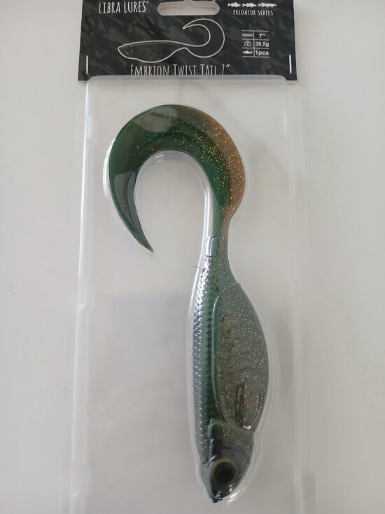 Embrion Twist Tail, 7"/180mm, 132-Motor Oil Green, 36,5gr, 1pcs/pack
