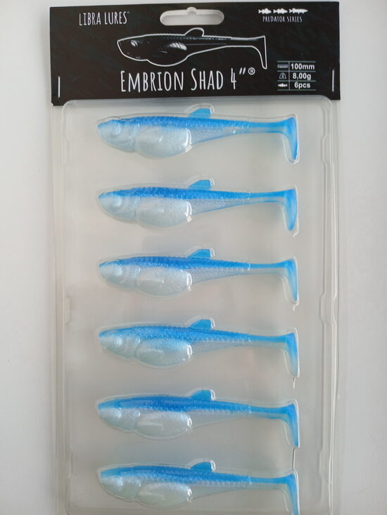Embrion Shad 4"/100mm, 003-Blue Whitefish, 8gr, 6psc/pack