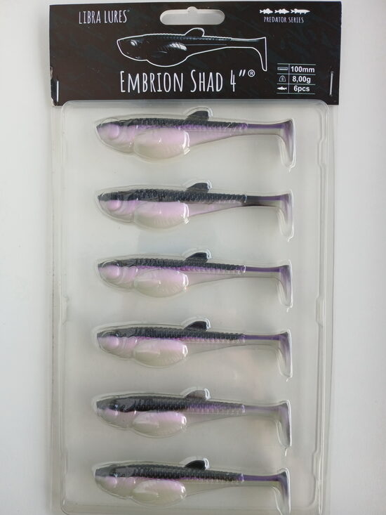 Embrion Shad 4"/100mm, 120-Violet Shine, 8gr, 6psc/pack