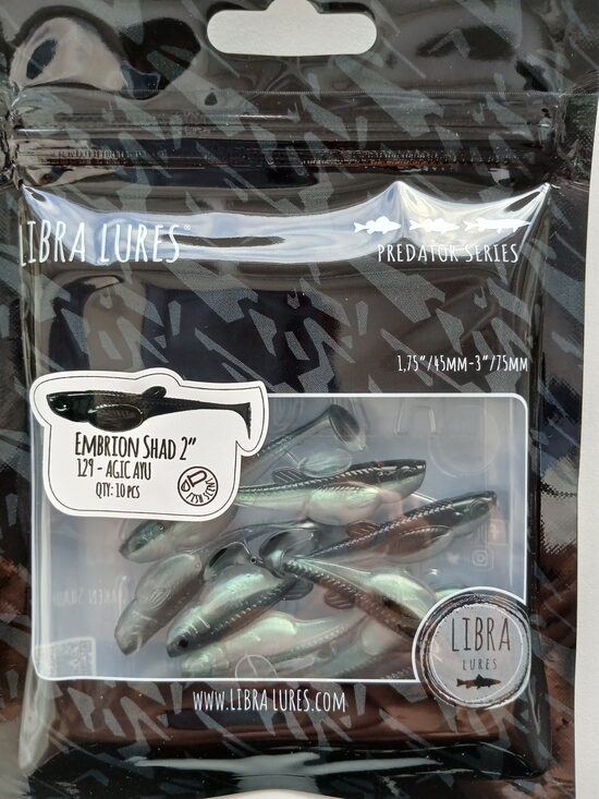Embrion Shad 2"/50mm, 129-Magic AYU, Aroma-Fish, 1,05gr, 12psc/pack