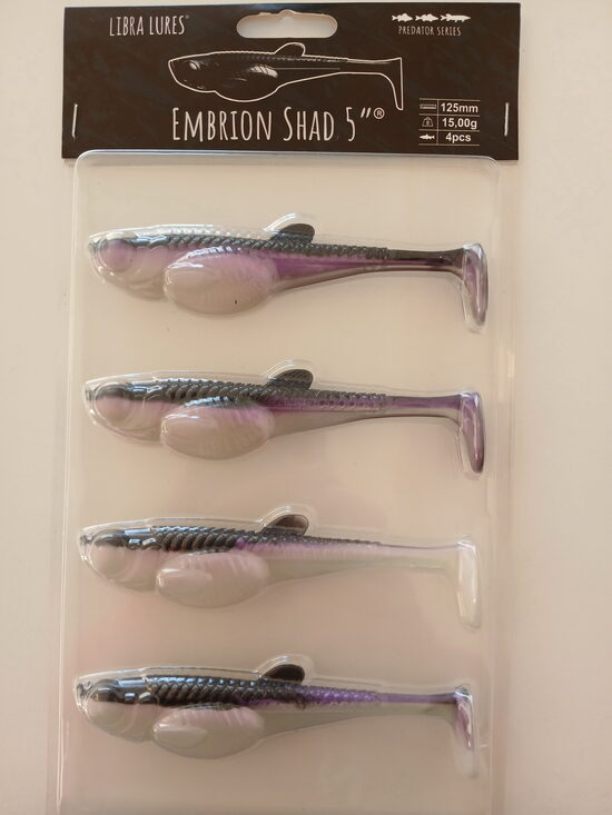 Embrion Shad 5"/125mm, 120-Violet Shine, 15gr, 4pcs/pack