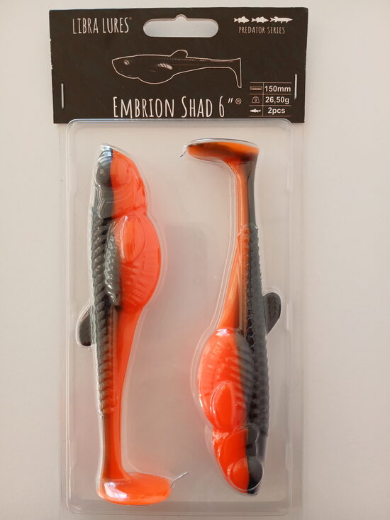 Embrion Shad 6"/150mm, 011-Hot Orange, 23,5gr, 2pcs/pack