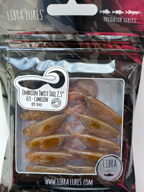 Embrion Twist Tail 2,5"/65mm, 023-Cameleon, Aroma-Fish, 2,5gr, 8psc/pack