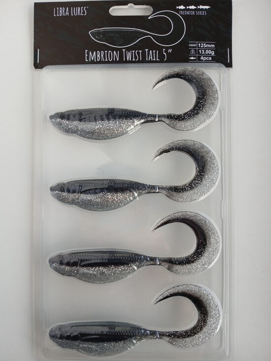 Embrion Twist Tail, 5"/125mm, 002-Ghost, 13,5gr, 4psc/pack