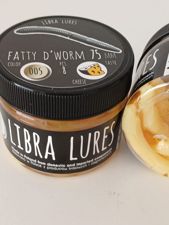 Fatty D"Worm 75mm, 005-Cheese, 2,1gr, Cheese, 8pcs/pack