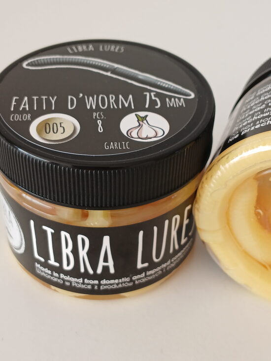 Fatty D"Worm 75mm, 005-Cheese, 2,1gr, Garlic, 8pcs/pack