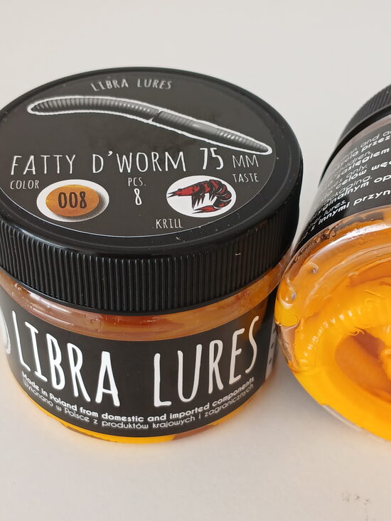 Fatty D"Worm 75mm, 008-Dark Yellow, 2,1gr, Krill, 8pcs/pack