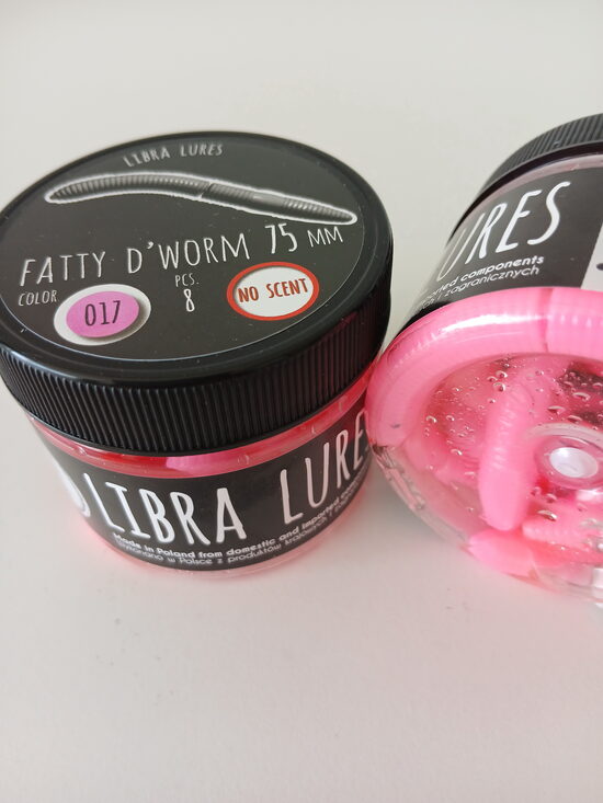Fatty D"Worm 75mm, 017-Bubble Gum, 2,1gr, no scent, 8pcs/pack