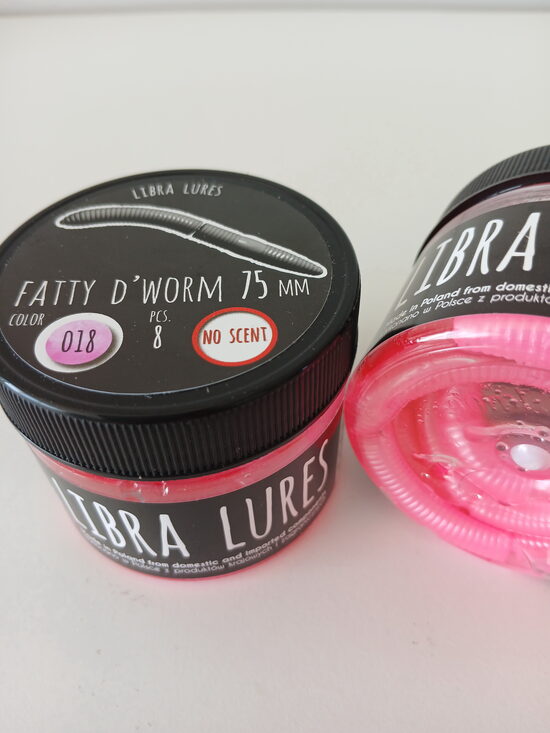 Fatty D"Worm 75mm, 018-Pink Pearl, 2,1gr, no scent, 8pcs/pack