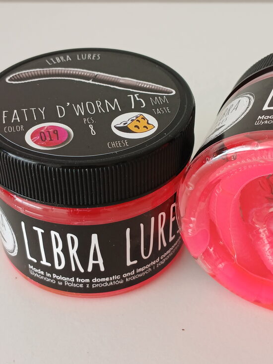 Fatty D"Worm 75mm, 019-Hot Pink, 2,1gr, Cheese, 8pcs/pack