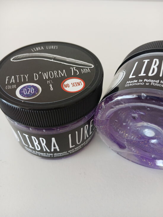 Fatty D"Worm 75mm, 020-Purple With Glitter, 2,1gr, no scent, 8pcs/pack